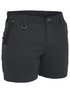 Bisley Workwear Black Flx & Move Elastic Waist Stretch Short Shorts