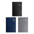 A Penguin A5 Day to Day Diary collection featuring black, navy, and grey options, each with a logo.