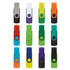 A collection of Helix 8GB dual flash drives in various colours, featuring a swivel design and a logo.