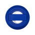 A blue recycled plastic magnetic phone stand with a bottle opener feature, including a logo.