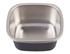 A stainless steel rectangular container with a black base, designed for microwave use, holding 500ml.