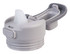 A drink bottle lid featuring a grey flip-top design and integrated spout for easy drinking. Includes a logo.