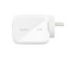 A white 45W wall charger with a retractable plug and a logo on the surface.