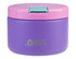 A food flask in purple with a pink lid and a teal quick release latch, featuring a small logo.