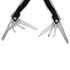 A multifunction tool featuring stainless steel blades, a ruler, and a serrated edge, with a black and silver handle.