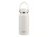 A drink bottle in white with a stainless steel lid and a handle, featuring a logo. Capacity of 300ml.