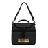 A black cooler bag with a shoulder strap and a top handle, featuring a front zipper and a logo.