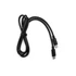 A black USB-C cable with two connectors, coiled and secured with a band.