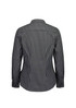 A women's long sleeve shirt in black and white check pattern, featuring a fitted design and a collar.