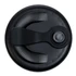 A snap lid for a reusable coffee cup, featuring a secure closure mechanism in a sleek black design.