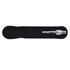A sleek silver pen resting on a black velvet surface, featuring a polished design and an embossed logo.