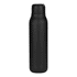 A drink bottle in matte black with a metal loop, holding 600ml. Features a logo on the surface.