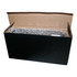 A black box partially opened, revealing a waterproof outdoor Bluetooth speaker encased in bubble wrap inside.