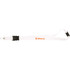 A white lanyard featuring a black clip and branding, suitable for exhibitions and events.