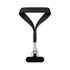 A black wrist strap with tactile surface and a keytag attachment for holding a phone.