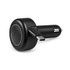 A black retractable car charger with a USB-C plug, featuring a rounded design and an integrated charging cable.
