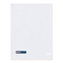 A large white cotton tea towel with a logo in one corner.