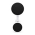 A two-part phone holder in white with black circular magnet sections, designed for secure attachment.