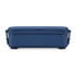 A navy blue lunchbox with a smooth finish and side handles, featuring a secure lid and a simple design.