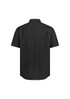 A short sleeve shirt in black, displaying the back view with a classic fit. Features a collar and has a logo.