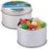 Assorted Colour Mini Jelly Beans in Silver Round Tin