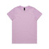 A light purple T-shirt featuring a round neckline and short sleeves, with a branding tag at the collar.