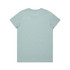 A light blue t-shirt with a simple design and a logo on the back.