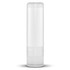A lip balm tube in a clear, cylindrical design.