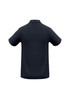 A navy Crew Men's Polo shirt featuring a classic collared design and short sleeves, with a logo on the chest.