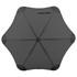 A BLUNT Classic Umbrella in black, featuring a unique star-shaped design with visible ribs and a central support.