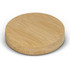A round bamboo bottle opener with a smooth surface, showcasing the natural bamboo grain and texture.