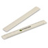 A 30cm ruler in a light beige colour with a scale marked on one side and a logo on the other.