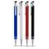 A collection of four Hawk Ballpoint Pens in blue, white, red, and black, featuring metal accents and a logo.