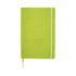 A green Ambassador Bound JournalBook featuring an embossed logo and an elastic closure.
