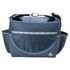 A navy cooler bag with a main compartment, side pockets, and a logo. Features a shoulder strap for easy carrying.