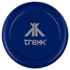 A drink holder in vibrant blue featuring a logo in a lighter colour, designed for keeping beverages cold.