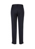 A pair of women's slim leg pants in black, featuring a tailored design and a back view. The pants include a logo.