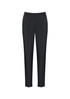 Women’s ultra-comfort waist pants in dark grey, featuring a fitted design and elastic waistband. Includes a logo.