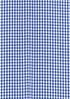 A blue and white gingham patterned fabric, featuring a checkered design suitable for a button-up shirt.