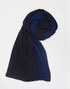 A hijab in shades of navy blue, elegantly draped and featuring a smooth fabric. A hijab in shades of navy blue, elegantly draped and featuring a smooth fabric.