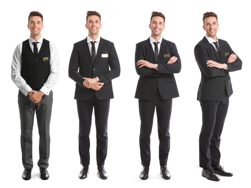 Male receptionist his uniforms