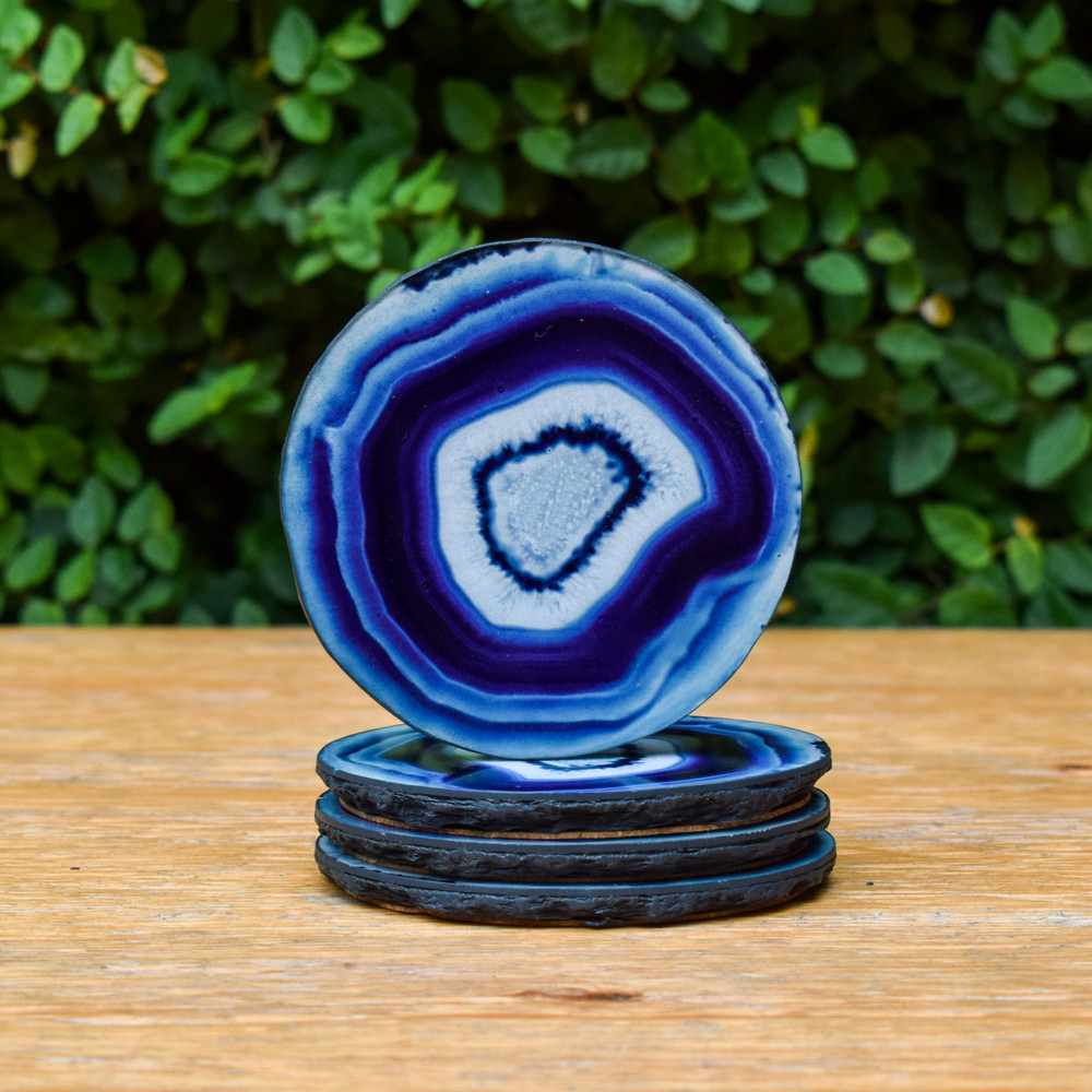Faux Agate Coasters - Azul (S/4)