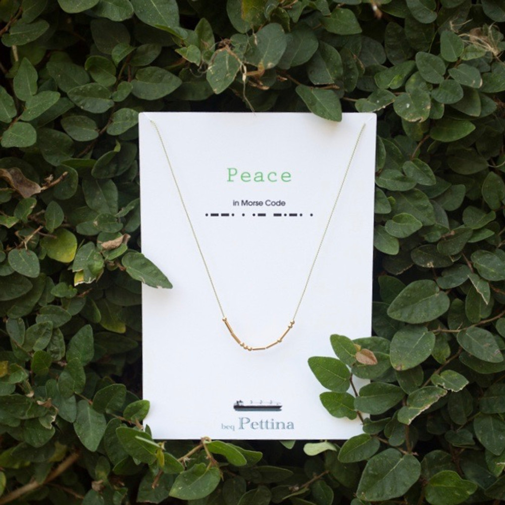 Designed with 100% silk thread with gold beads, our Beq Pettina Morse Code necklaces make the perfect gift or keepsake for yourself or a friend.