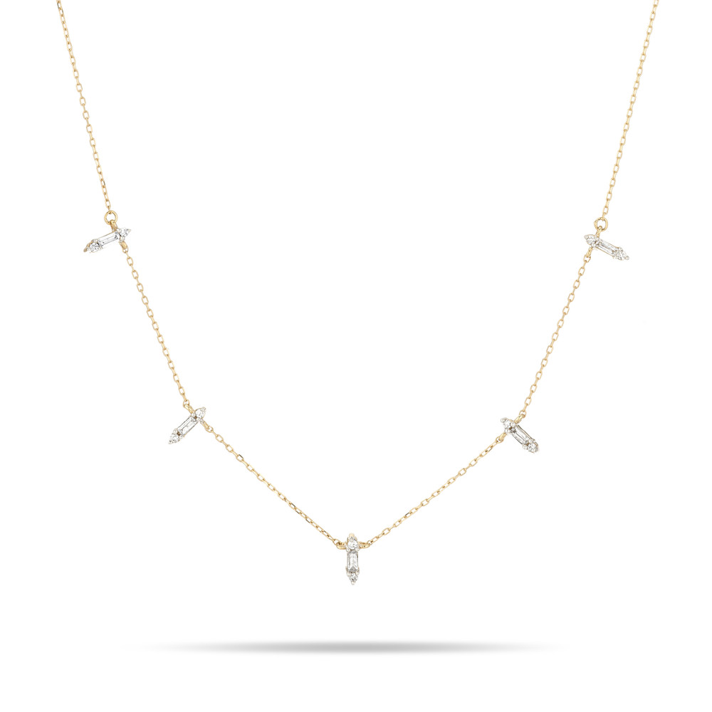Stack Baguette Chain Necklace - Y14