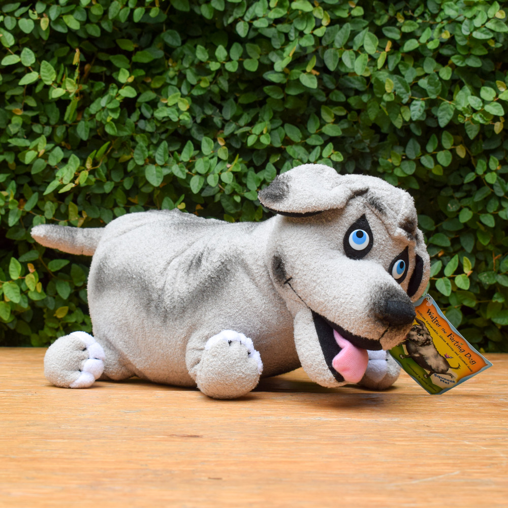 Based on the Children's books, Walter the Farting Dog doll is plush and ready to be loved. Be careful! If you squeeze him just right, he will fart! 