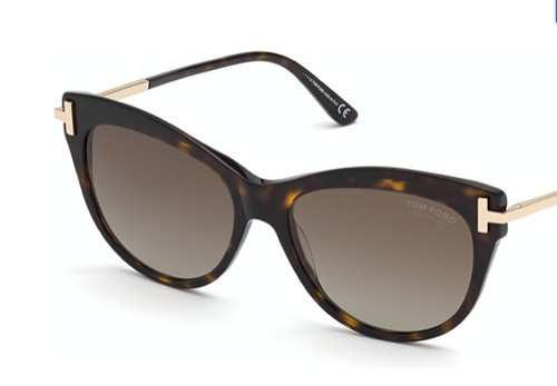 Tom Ford - Kira Sunglasses - Shiny Dark Havana | Rose Gold | Polarized Brown Lenses