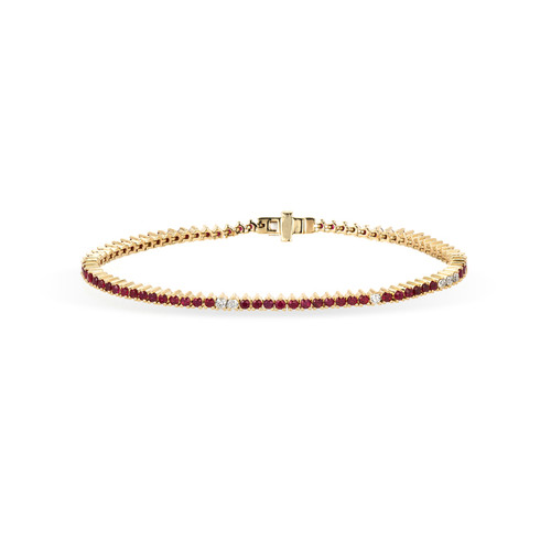 Ruby + Diamond Tennis Bracelet - 6.5"