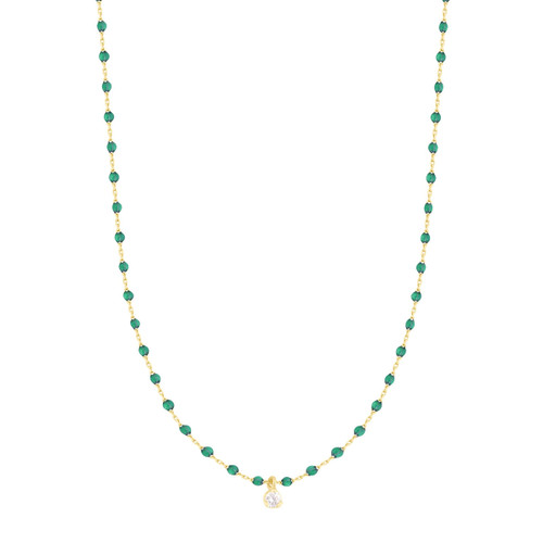 Mini Gigi Diamond Necklace - Emerald - 15.7"