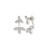 Pave Double Flower Back Drop Earrings - SLV