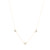 3 Pave Folded Heart Chain Necklace - Y14